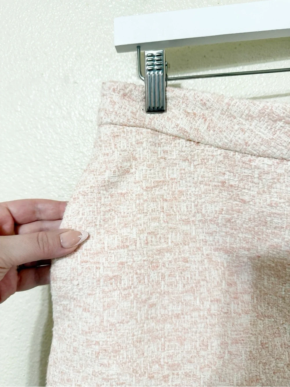 Frame The Tweed Light Pink Gold Button Front A-Line Mini Skirt NEW Size 8 - Picture 11 of 13